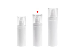 Flacon blanc en plastique (PET) de 150 ml avec pompe à crème et bouchon transparent-εικόνα_σύνθεση
