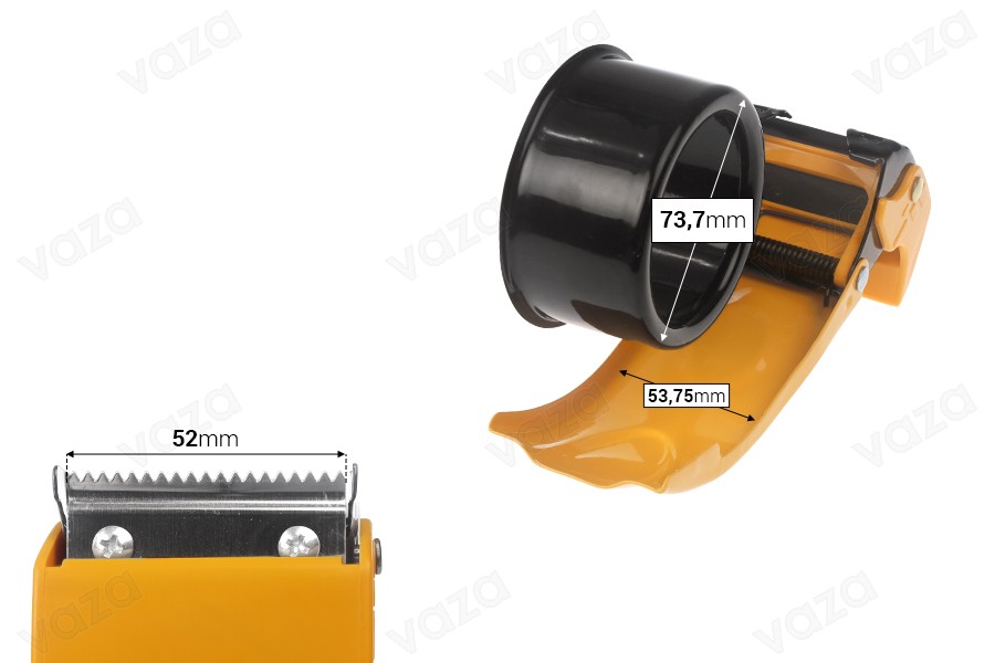 Dispenser metalik për prerjen e shiritit të paketimit. Dispenser metalik për prerjen e shiritit të paketimit.-imazh_dimensione