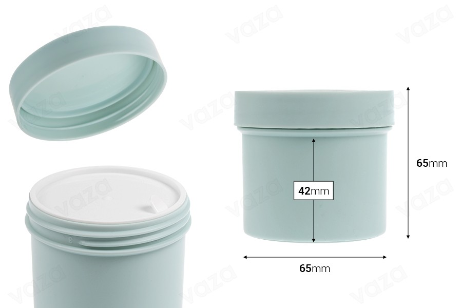 Πλαστικό (PP) βάζο 150 ml με καπάκι και παρέμβυσμα σε ΜΑΤ χρώματα Πλαστικό (PP) βάζο 150 ml με καπάκι και παρέμβυσμα σε ΜΑΤ χρώματα-εικόνα_διαστάσεις