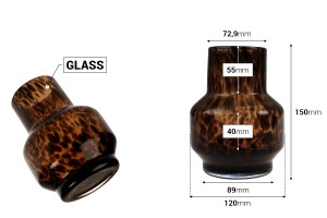 Vase décoratif en verre à motif animalier - 120 x 150 mm-εικόνα_διαστάσεις