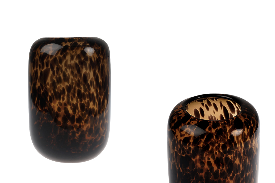 Γυάλινο διακοσμητικό βάζο σε animal print - 135x200 mm-εικόνα_προϊοντική
