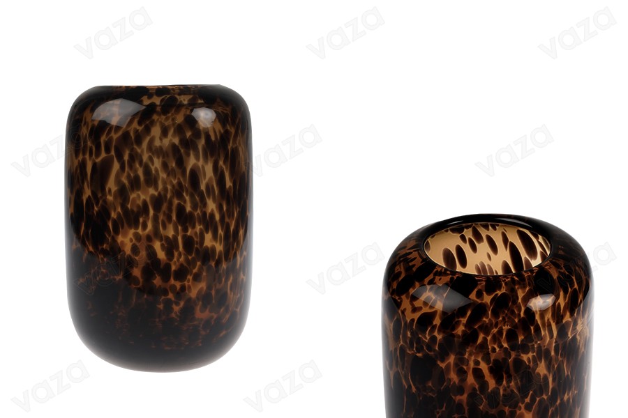 Vaso decorativo in vetro con stampa animalier - 135x200 mm-immagine_prodotto