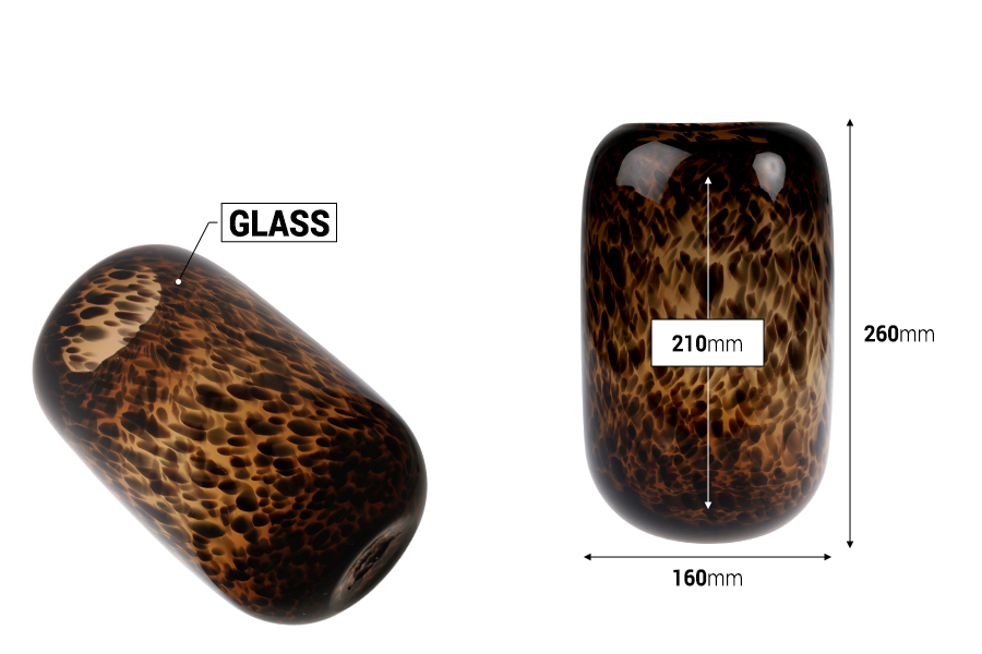 Γυάλινο διακοσμητικό βάζο σε animal print - 160x260 mm-εικόνα_διαστάσεις