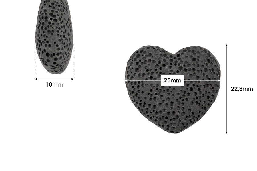 Lava stone diffuser në formë zemre në ngjyra të ndryshme - 10 copë     -imazh_dimensione