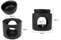 Κεραμικός αρωματιστής χώρου 95x100 mm για wax melts και έλαια με κεραμικό κουταλάκι Κεραμικός αρωματιστής χώρου 95x100 mm για wax melts και έλαια με κεραμικό κουταλάκι -εικόνα_διαστάσεις