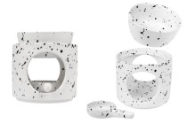 Ceramic room diffuser 95x100 mm with ceramic spoon for wax melts and oils in white and black color Ceramic room diffuser 95x100 mm with ceramic spoon for wax melts and oils in white and black color-image_product