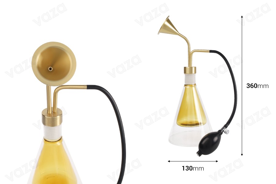 Fragrance sampling machine with long bulb atomizer in black-image_dimensions