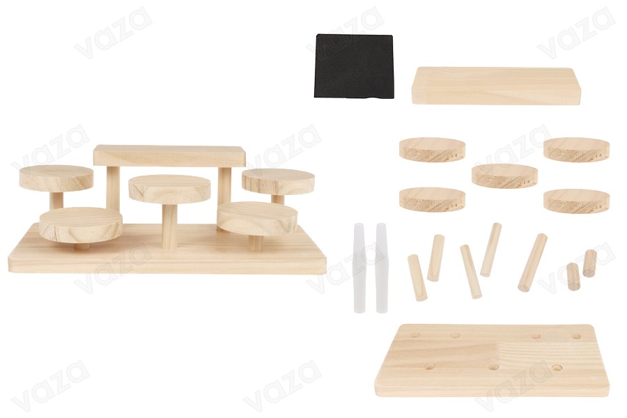 Wooden stand 300x150x95 mm (diameter of each base 75 mm) Wooden stand 300x150x95 mm (diameter of each base 75 mm)-image_product
