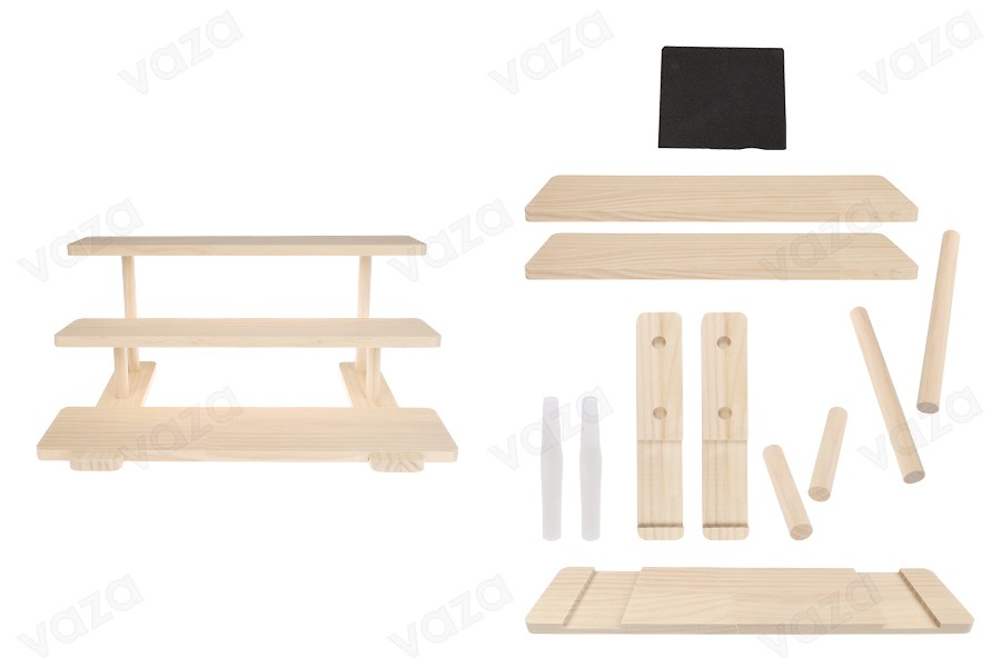 Ξύλινο stand 400x260x180 mm - 3 επιπέδων-εικόνα_προϊοντική
