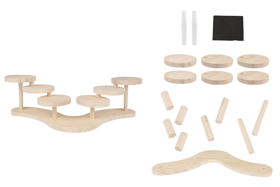 Supporto in legno 467x140 mm (diametro di ogni base 110 mm)-immagine_prodotto