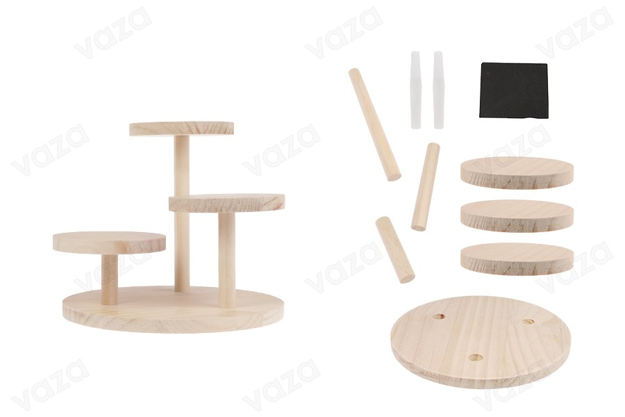 Supporto in legno 200x170 mm (diametro di ogni base 100 mm) Supporto in legno 200x170 mm (diametro di ogni base 100 mm)-immagine_prodotto