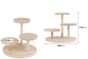 Support en bois 200x170 mm (diamètre de chaque base 100 mm)-εικόνα_διαστάσεις