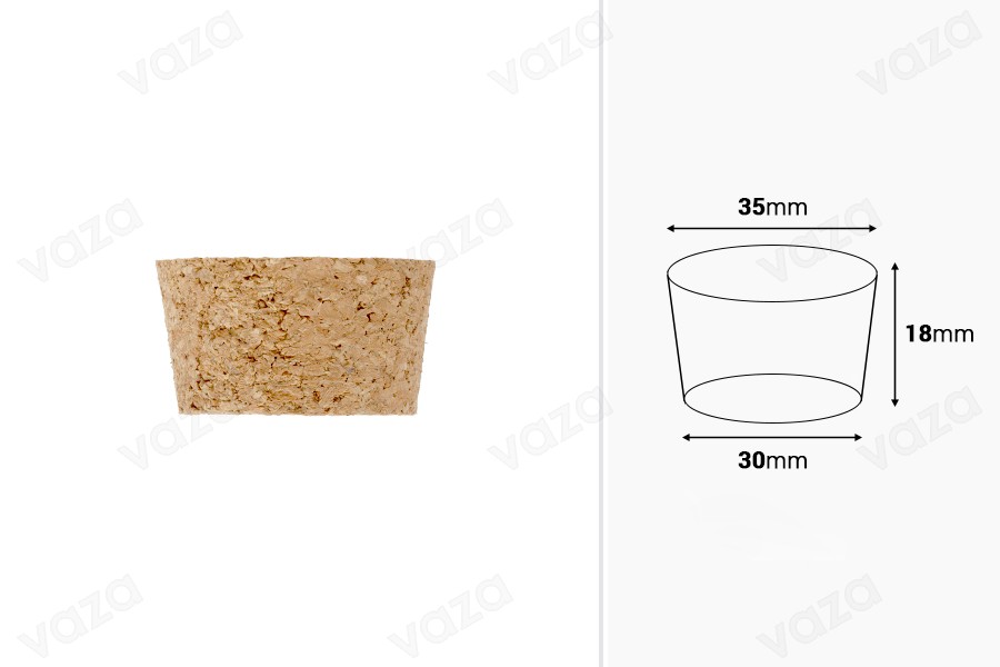 Κωνικός φυσικός φελλός με διάσταση 18x30/35-εικόνα_διαστάσεις
