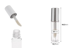 Astuccio trasparente in acrilico per lucidalabbra da 1,2 ml con coperchio e scolapiatti - 12 pezzi-dimensioni_immagine