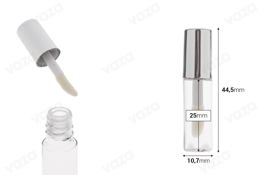 Astuccio trasparente in acrilico per lucidalabbra da 1,2 ml con coperchio e scolapiatti - 12 pezzi-εικόνα_διαστάσεις