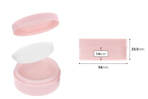 8 ml Acryl-Fläschchen in Rosa mit Sieb, Puderschwamm und rosa Deckel – 6 Stück-εικόνα_διαστάσεις