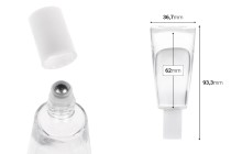 10 ml Roll-on-Glasflasche in röhrenförmiger Form mit Metallkugel-bildabmessungen