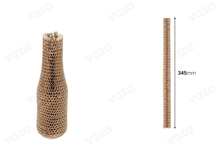 Elastische Flaschenschutzhülle aus Wabenpapier, 345 mm Länge – 20 Stück Elastische Flaschenschutzhülle aus Wabenpapier, 345 mm Länge – 20 Stück-εικόνα_διαστάσεις