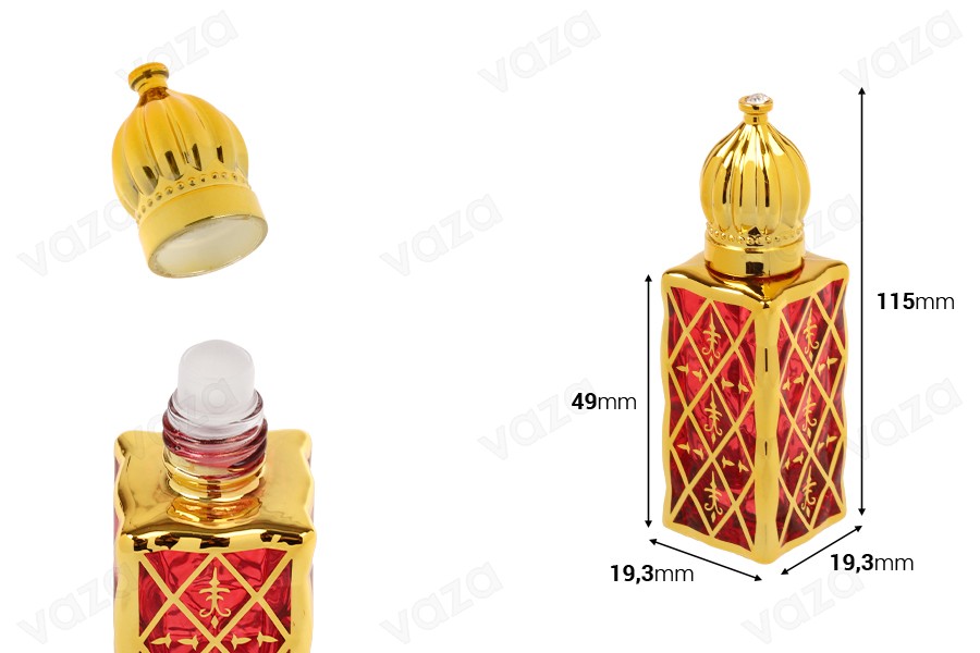 Flacone di profumo in stile arabo con applicatore roll-on da 12 ml Flacone di profumo in stile arabo con applicatore roll-on da 12 ml-dimensioni_immagine