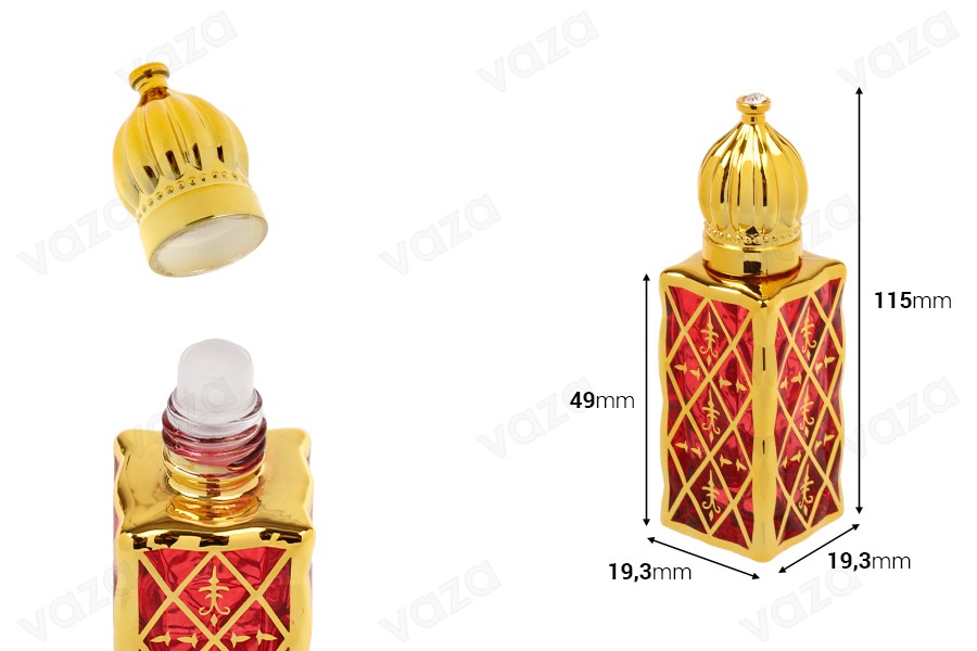 Parfümflakon im arabischen Stil mit Roll-on, 12 ml-εικόνα_διαστάσεις