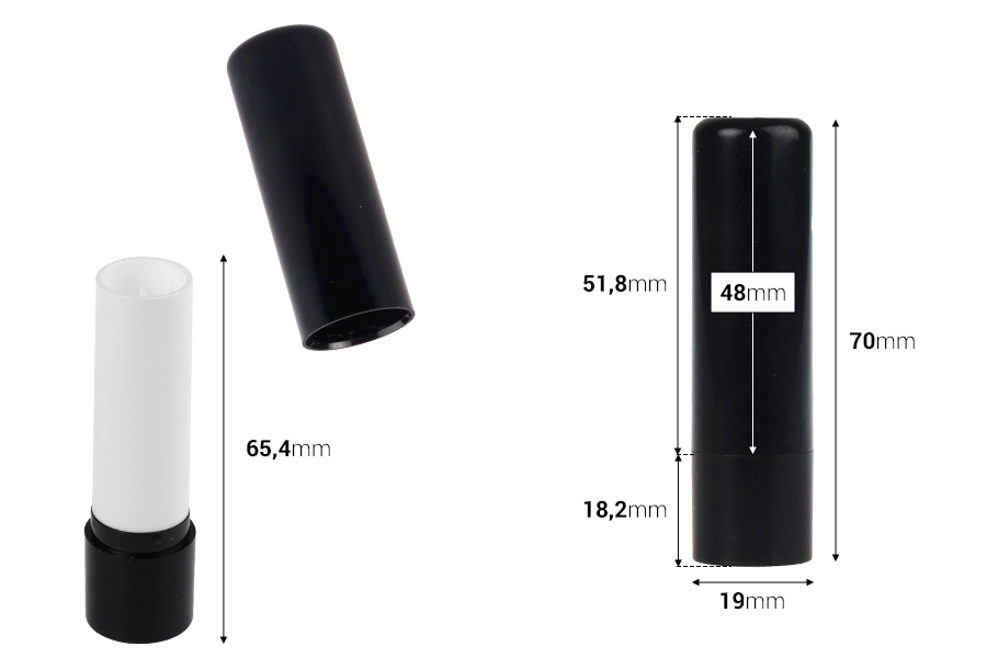 Tube pour baume à lèvres de 4 ml en packs de 10 pièces (6 couleurs) Tube pour baume à lèvres de 4 ml en packs de 10 pièces (6 couleurs)-photo_dimensions