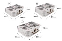 Kleiner Koffer für Geschenke mit metallischem Henkel und Clips, Set aus 3 Teilen