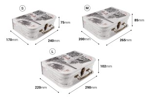 Valise pour cadeau avec poignée et clips en métal, lot de 3 pièces-εικόνα_διαστάσεις