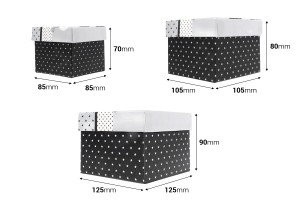 Laminierte viereckige Schachtel für Geschenke mit 2 verschiedenen Mustern Paris (Eiffel) oder London (Tower bridge) - Set S-M-L-2
