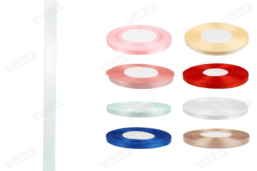 Satin ribbon for decoration, 6 mm wide in different colors - Each roll is 50 meters long.-image_product