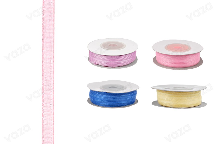 Sheer ribbon, 3mm wide in different colors - Each roll is 50 meters long.-image_product