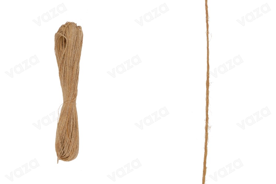 Cordon de jute torsadé pour décoration de 2 mm - Une pièce de 100 mètres Cordon de jute torsadé pour décoration de 2 mm - Une pièce de 100 mètres-εικόνα_προϊοντική
