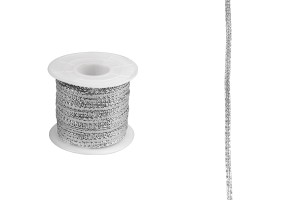Cordon de décoration avec fil métallique de 3 mm de largeur doré / argenté (100 m par pièce)-εικόνα_προϊοντική