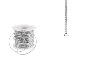 Cordon de décoration avec fil métallique de 3 mm de largeur doré / argenté (100 m par pièce)-εικόνα_διαστάσεις