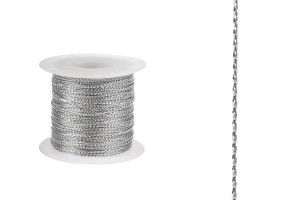 Cordon de décoration avec fil métallique de 1 mm de largeur doré / argenté (100 m par pièce)-εικόνα_προϊοντική