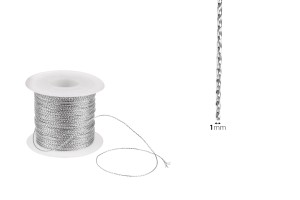 Cordon de décoration avec fil métallique de 1 mm de largeur doré / argenté (100 m par pièce)-εικόνα_διαστάσεις