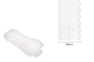 Dentelle en polyester avec une largeur de 47 mm - 10 mètres-εικόνα_διαστάσεις
