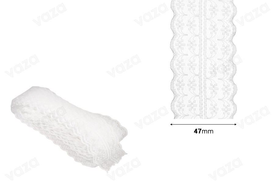 Dantellë poliesteri e qëndrueshme me gjerësi 47 mm - 10 m                              -imazh_dimensione