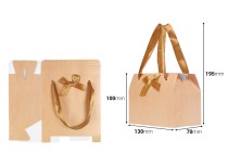 Gift bag with handle and ribbon bow tie in size 130x70x100 mm Gift bag with handle and ribbon bow tie in size 130x70x100 mm-image_dimensions