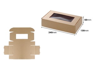 Schachtel aus Kraftpapier 240x130x60mm - 20 Stücke-εικόνα_διαστάσεις