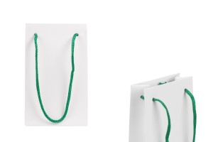 Sac cadeau en papier blanc 110 x 60 x 180 mm avec cordon - 20 pcs-εικόνα_προϊοντική