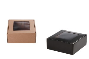 Kraftpapierbox mit 180x180x70mm Fenster - 20St-εικόνα_σύνθεση