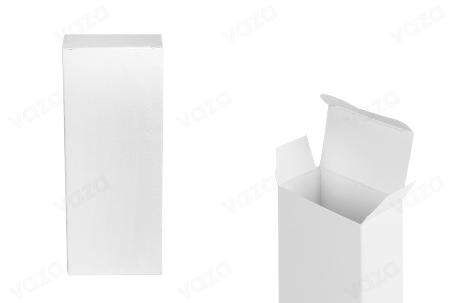 Boîte en papier pour flacons de parfum de 100 ml en satin blanc 64x35x160 - 20 pcs Boîte en papier pour flacons de parfum de 100 ml en satin blanc 64x35x160 - 20 pcs-photo_produit