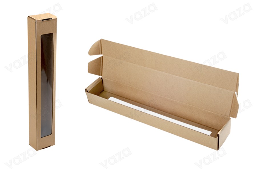 Kraftpapierbox mit Fenster 80x60x500 mm - 20 Stück Kraftpapierbox mit Fenster 80x60x500 mm - 20 Stück-bildgruppe