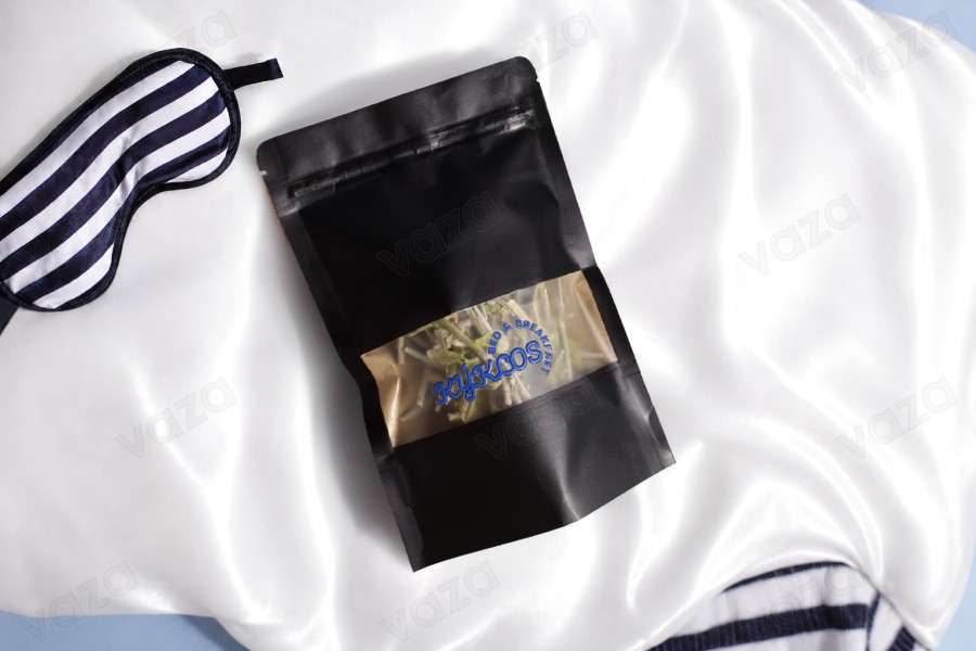 Σακουλάκια κραφτ τύπου Doy Pack, με κλείσιμο "zip", παράθυρο και δυνατότητα σφράγισης με θερμοκόλληση 160x40x220 mm - 100 τμχ Σακουλάκια κραφτ τύπου Doy Pack, με κλείσιμο "zip", παράθυρο και δυνατότητα σφράγισης με θερμοκόλληση 160x40x220 mm - 100 τμχ-εικόνα_σύνθεση