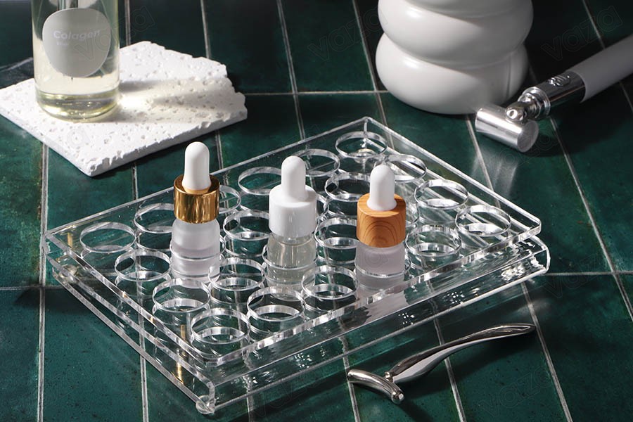 Plexiglass display rack stand in size 190x140x28 with silicon feet and 24 holes (25 mm hole opening) Plexiglass display rack stand in size 190x140x28 with silicon feet and 24 holes (25 mm hole opening)-image_group
