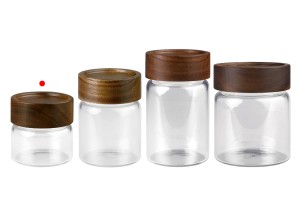 Glass jar 85ml in cylindrical shape with wooden cap-εικόνα_σύνθεση