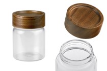 Βάζο γυάλινο 160 ml κυλινδρικό με ξύλινο καπάκι Βάζο γυάλινο 160 ml κυλινδρικό με ξύλινο καπάκι-εικόνα_προϊοντική