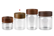 Βάζο γυάλινο 160 ml κυλινδρικό με ξύλινο καπάκι Βάζο γυάλινο 160 ml κυλινδρικό με ξύλινο καπάκι-εικόνα_σύνθεση