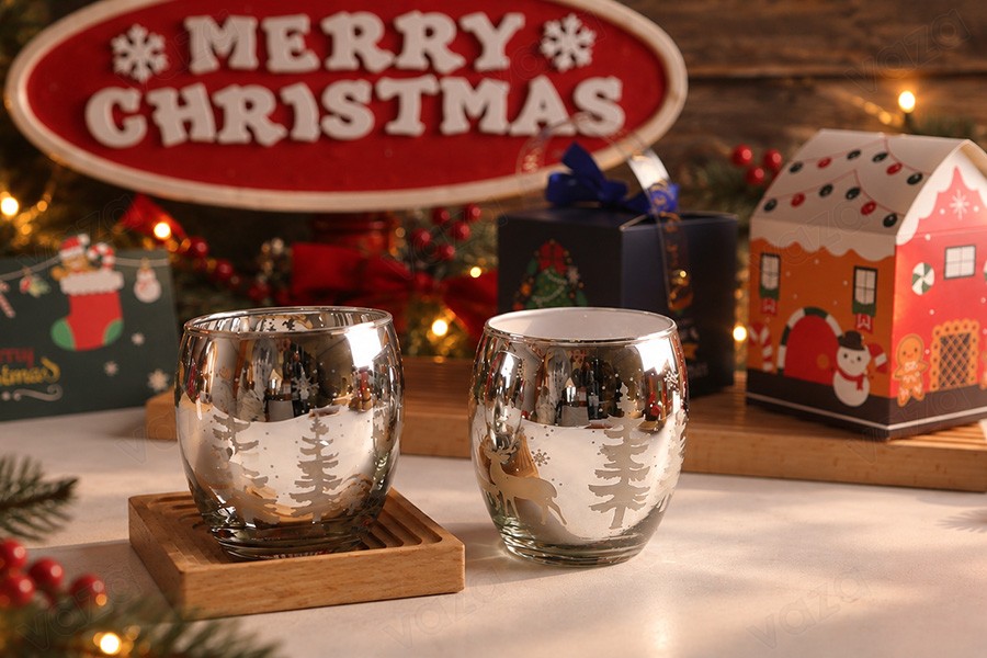 Christmas decorative glass jar 300 ml suitable for tea lights and candles-gruppo_immagini