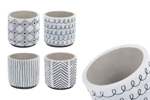 Pot en ciment décoratif 102x92 mm en différents modèles - 4 pcs-εικόνα_προϊοντική